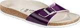 Birkenstock Slipper ''Madrid'' aus Birko-Flor in lack pflaume mit schmalem Fussbett
