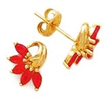 14k Gold & Ruby Earrings (0.61ctw)