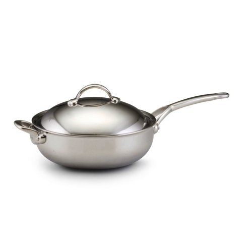Check Out Bonjour Stainless Steel Clad 6.5 Quart Covered Chef Pan with Helper Handle