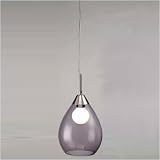 Pendant Lamp, W/purple Glass Shade - Silver-Purple