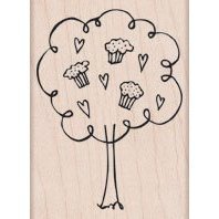 Cupcake Tree Wood Block Stamp (Hero Arts)