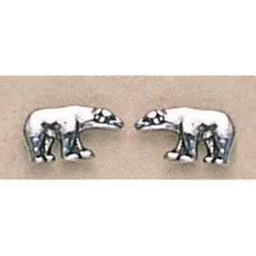 Small Polar Bear Stud Earrings