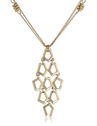 Kenneth Cole New York "Metal Edge" Geometric Pave Pendant Necklace, 19"