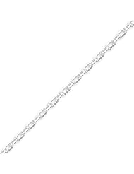 Sterling Silver Diamond-cut Open Link Cable Chain - 16 Inch