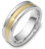 14 Karat Two-Tone Gold 7mm Comfort Fit Wedding Band Ring