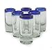 Tequila glasses, cobalt blue rim (set of 6)