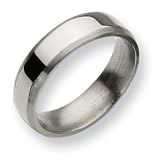 Titanium Beveled Edge 6mm Brushed and Polished Band