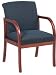 Cherry Finish Modular Guest Chair with Grade C Nano-Tex® Sequel Pattern Fabric, Port