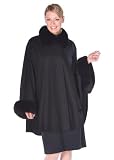 Black Cashmere Cape-Fox Collar and Cuffs