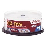 Buy Verbatim 25PK CD-RW 74MIN 650MB 16X-24X ( 94583 )