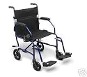 Light 14.8 lbs Medline Freedom Transport Wheelchair 300 lb Cap Chair- With back pocket