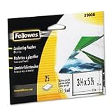 Fellowes 52008 Index Card Laminating Pouches - 25-Pack