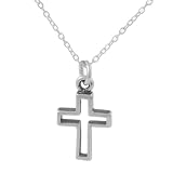 Sterling Silver Cut-out Cross Necklace