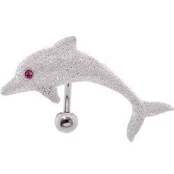Sterling Silver 925 Aqua CZ Dragonfly Belly Ring