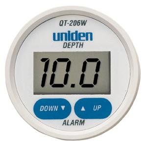 Uniden QT-206WHP Digital Depth Finder In-Hull Adjustable Transducer, White