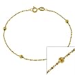 14k Gold Filled Italian Twisted Serpentine Chain Bracelet w/ Ribbed Beads
