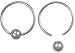 Pair of 2 Rings: 18g 7/16 Inch Surgical Steel Captive Bead Hoop Barbell CBR Rings, 4 mm Balls