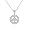Eve's Addiction Sterling Silver Pave Cubic Zirconia Peace Sign Necklace, 16 inches