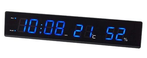 IDEA LABEL 電波LED温湿時計α LCR064-BL 2190546