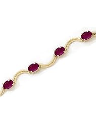 14K Yellow Gold Oval Ruby Bracelet