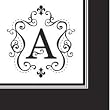 Monogram Black & White Cocktail Napkins - A Monogram Black & White Cocktail Napkins - A