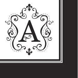 Monogram Cocktail Napkin - A