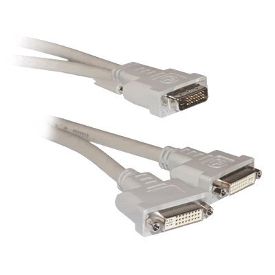 DVI-D Y-Splitter Cable 1 x Male to 2 x Female GOLD Pins