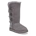 UGG Bailey Button Triplet Kids Sheepskin Boots in Grey sz:4