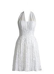 Lace Belted Sheer Organza/Satin/Taffeta Halter Knee Length Wedding Dress 