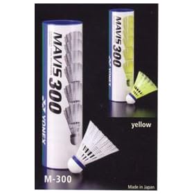 Click here to buy Yonex Mavis 300 Plastic shuttlecocks-1 2 dz tube.