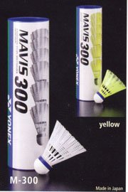 Yellow Yonex Mavis 300 Nylon Shuttlecocks- 1/2 dozen