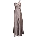 Beaded Satin Goddess One-Shoulder Gown