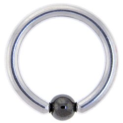 10 Gauge BCR HEMATITE Captive Ring 1 2 4mm