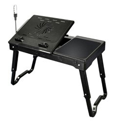 Laptop Desk Table Black Laptop Computer Desk Cooling fans and adjustable posi...