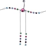 Passion Pink RAINBOW GEM Dangle BELLY CHAIN