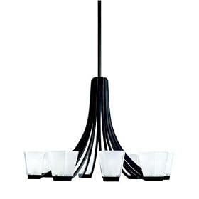 Kichler 2260BK Urban Ice 8 Light Single Tier Chandelier in Black with Clear Polished... by LAMPS BEAUTIFUL