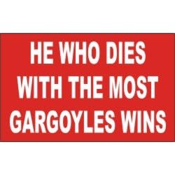 HE WHO DIES WITH THE MOST GARGOYLES WINS Natural Tote Bag (Totebag)