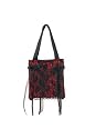 Red Satin Gothic Lolita Flower Ribbon Lace Purse