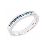 10K White Gold Channel Blue Diamond Mens Wedding Anniversary Band Ring Size 10 (1/2 Cttw, SI Clarity)