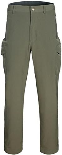 LANBAOSI Men's Waterproof SoftShell Hunting Fleece Outdoor Pants Army Green Size US M Plus/Tag L