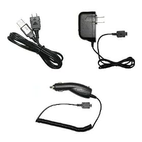 Rapid Car Charger CLA + USB Sync Data Cable + Travel Home Wall Charger for Pantech C150, Breeze C520, Slate C530, Matrix C740, C610, C630, Duo C810, Matrix Pro C820