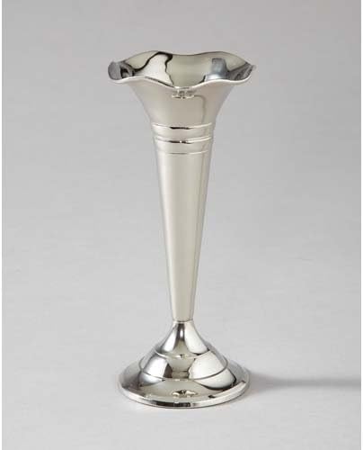 Trumpet Vase 6" Nickelplated on Brass