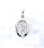 Saint Christopher Medal In 14kt White Gold
