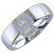 14Kt Two Tone Diamond Comfort-Fit Wedding Band