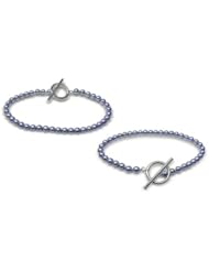 3x3.5mm Mystic Cultured Pearl Bracelet with Toggle Clasp - 7 inches