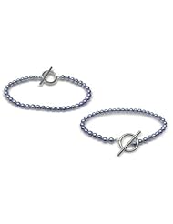 3x3.5mm Mystic Cultured Pearl Bracelet with Toggle Clasp - 7 inches
