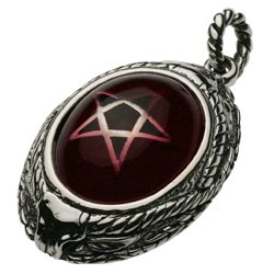 【シルバーアクセサリー ペンダント・ネックレス】 五芒星 山羊 悪魔 浮かぶ星 スター メンズ cenote-p0116