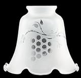 Lamp Shade Chandelier Clear Glass, Lamp Shade Etched Glass 4 3/4H x 2 1/4 inch fitter
