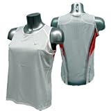 Nike Ladies Dri Fit Running Vest / Singlet (Size: Large (14-16 UK)) (Colour: White / Red / Grey )
