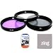 52mm Multi-Coated 3 Piece Filter Kit (UV-CPL-FLD) For Panasonic Lumix G Vario 14-42mm f/3.5 -5.6 Asph. / MEGA O.I.S. Lens + MicroFiber Cleaning Cloth + LCD Screen Protectors